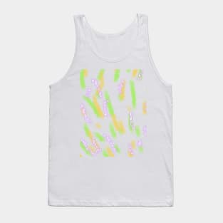 Green yellow watercolor lines art Tank Top